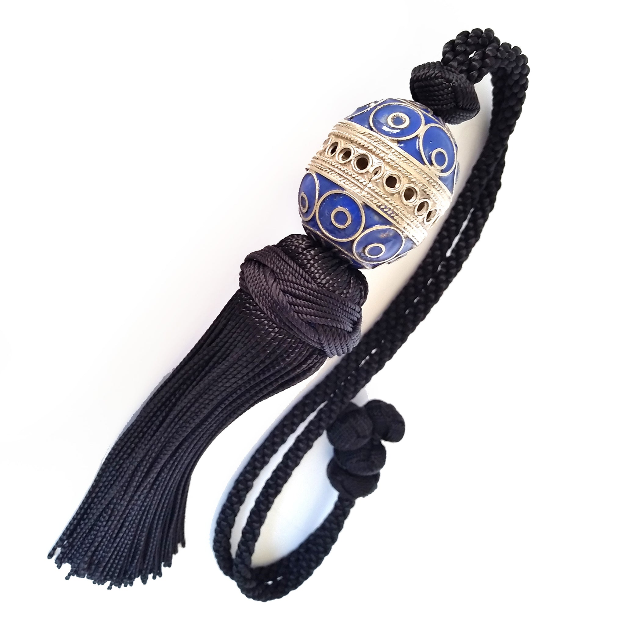 Black Silk Cord Moroccan Tassel Necklace – One Thousand Hands Store