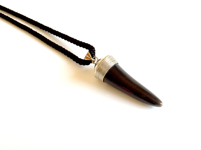 African black tusk organic necklace