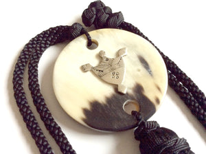 Moroccan necklace,horn pendant,tuareg cross,organic jewelry