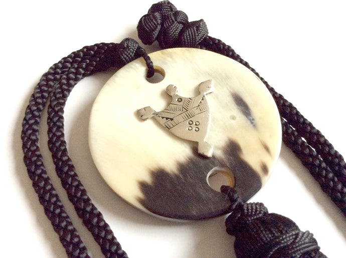 Moroccan necklace,horn pendant,tuareg cross,organic jewelry