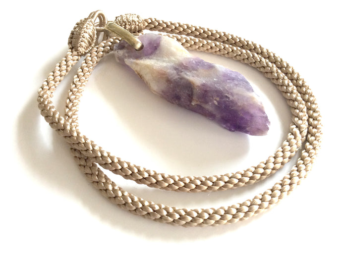 Chevron Amethyst pendant necklace