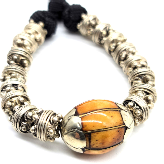Organic bone beads bracelet